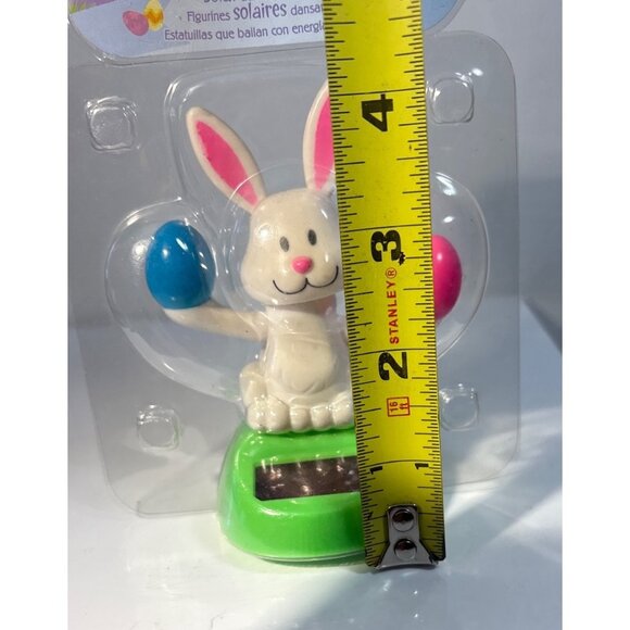 Solar Dancing Bunny Figurine With Pink & Blue Eggs Easter - Picture 2 of 4